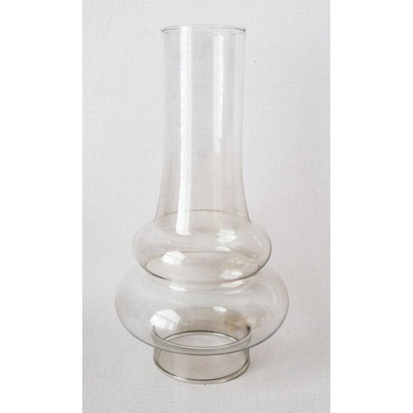 Vintage Gray Smoked Glass Oil Lamp Chimney Shade - Picture 2 of 6